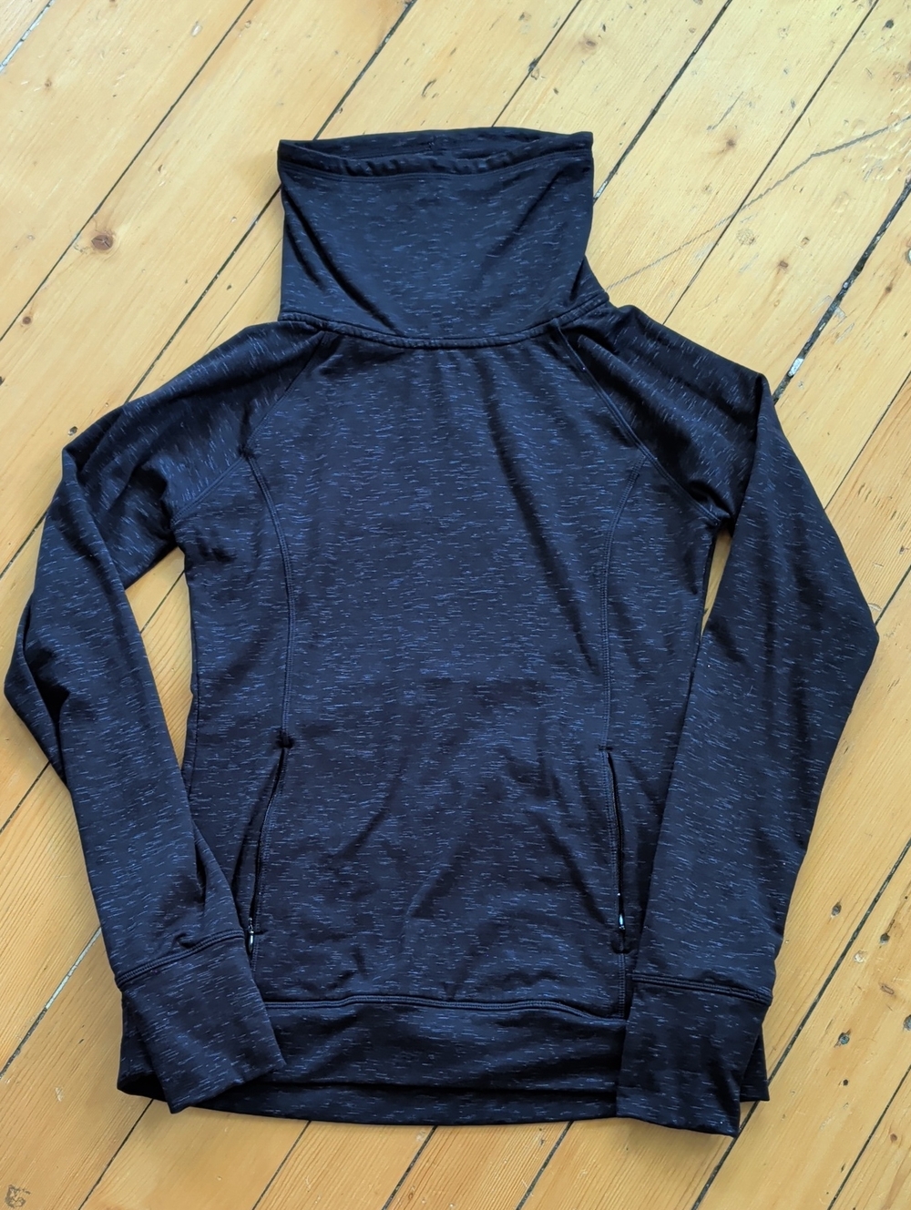 Freedom Trail By Kyodan High Neck Lightweight Pullover Run Top- Dark Heather